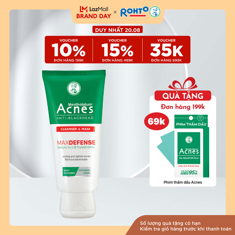 Sữa rửa mặt & mặt nạ ngăn ngừa mụn đầu đen dạng kem Anti-Blackhead Cleanser & Mask 100g