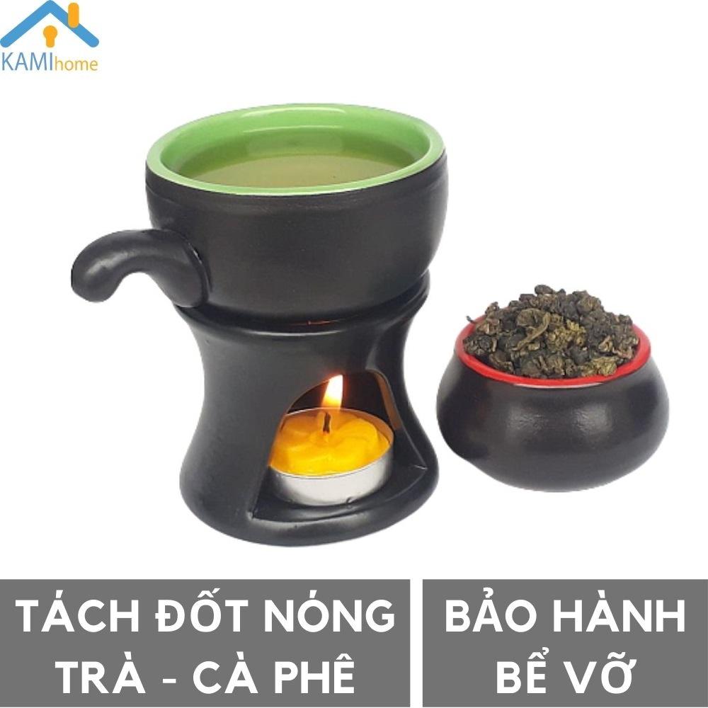 Ly tách cốc uống cà phê và trà giữ Nóng bằng đốt nến gốm sứ Việt Nam mã