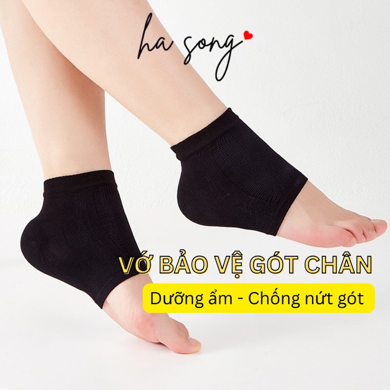 Vớ bảo vệ gót chân đệm gel dưỡng ẩm chăm sóc gót chân