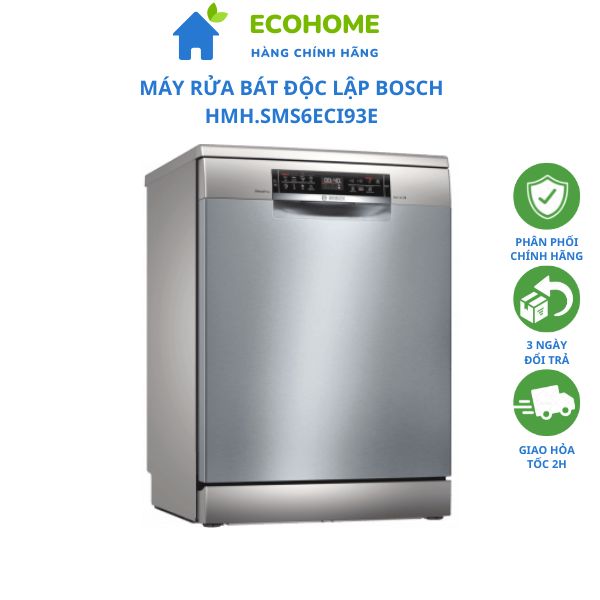 Máy rửa bát độc lập 13 bộ cao câp bosch hmh.sms6eci93e bảo hành 3 năm