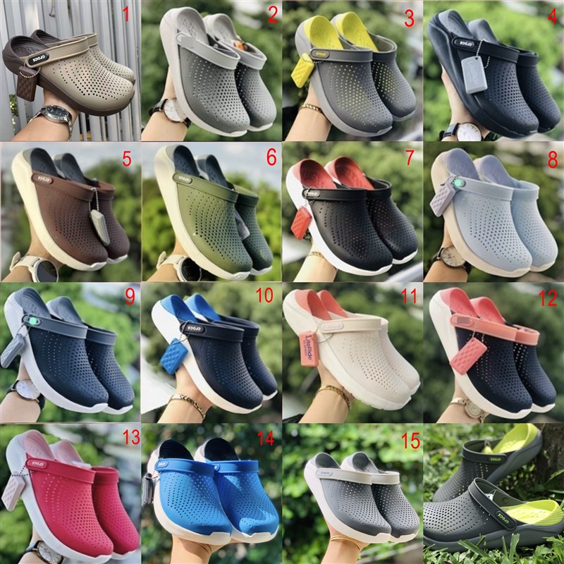 Dép có quai hậu Cross Literide  Nam Nữ, Giày sục sandal Cros quai ngang bít đầu nam nữ chống thấm nước đi mưa nắng thoải mái nhiều màu