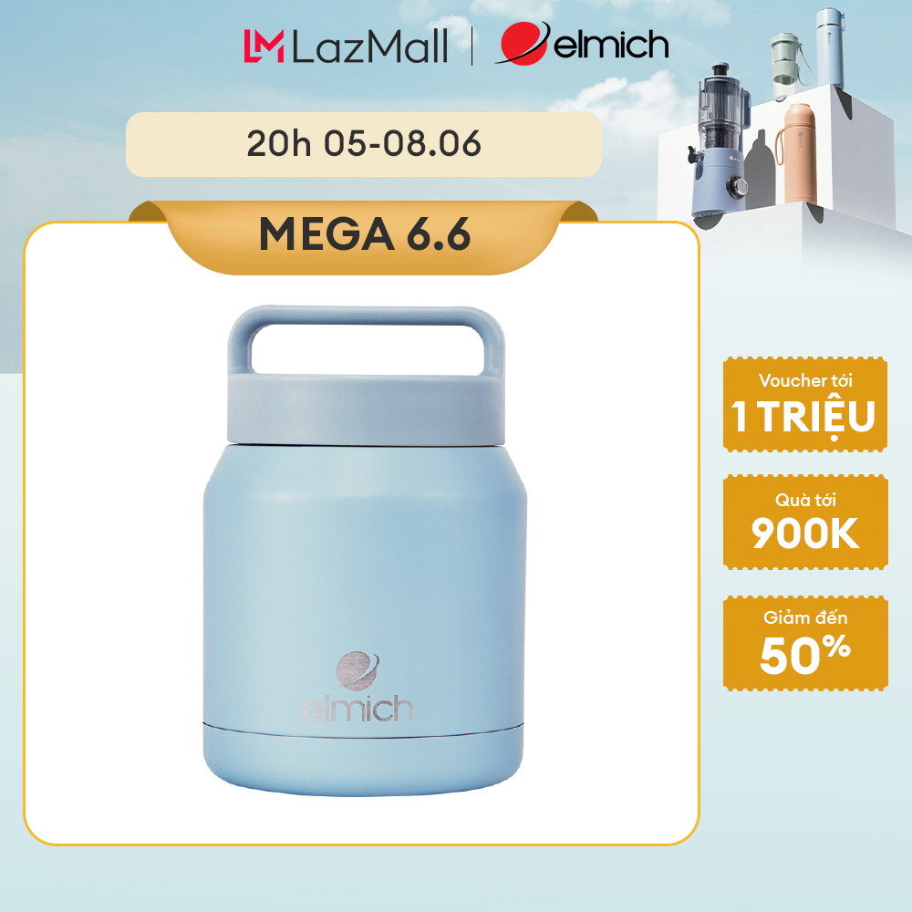 (MEGA 6.6)Bình đựng thức ăn giữ nhiệt dung tích 650ml inox 304 Elmich EL8337