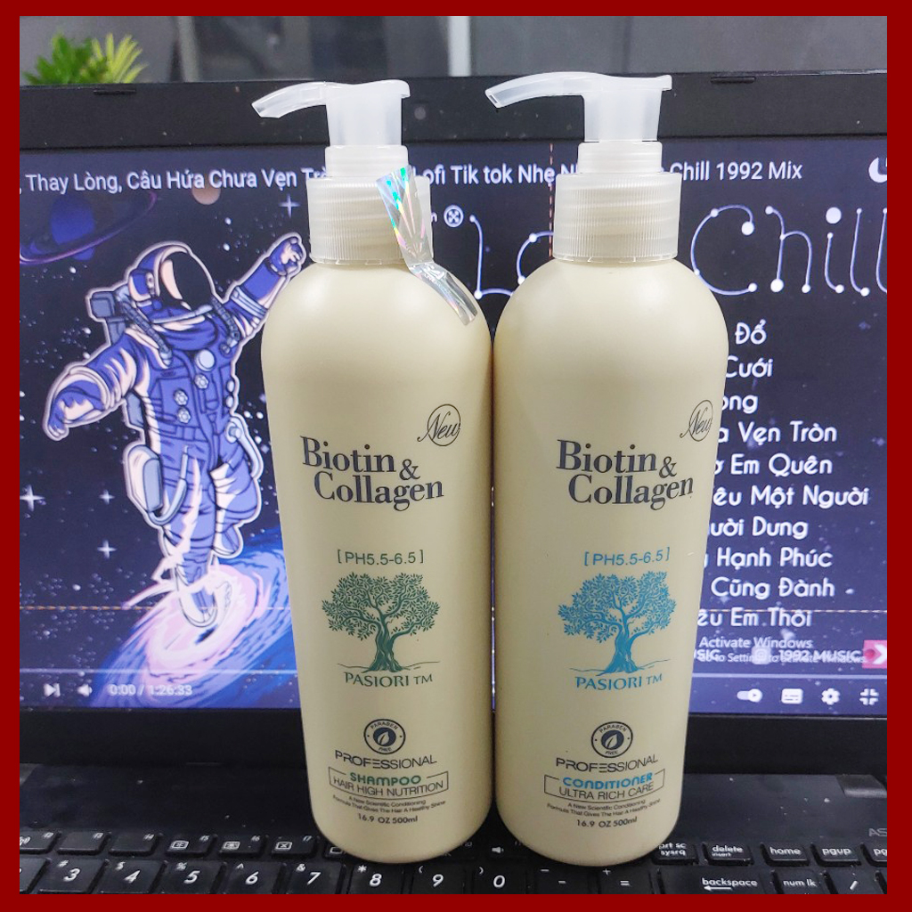 Dầu gội dầu xả Biotin Collagen ngăn ngừa gầu kích thích mọc tóc hàng chính hãng 500ml, cặp dầu gội Biotin collagen đang trong chương trình khuyến mãi tết - Hair Cosmetics 909