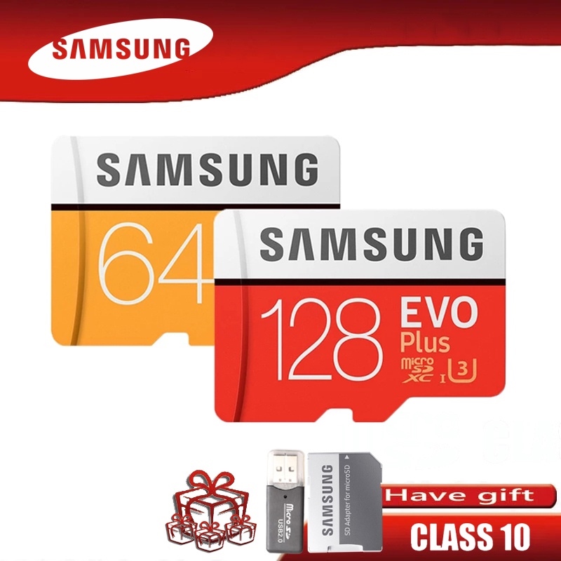 ¤∈✵ LJ7.12 Thẻ Nhớ SAMSUNG EVO PLUS 64GB 128GB 256GB 512GB 1TB Class10 64GB TF 2 Năm Chất Lượng Cao