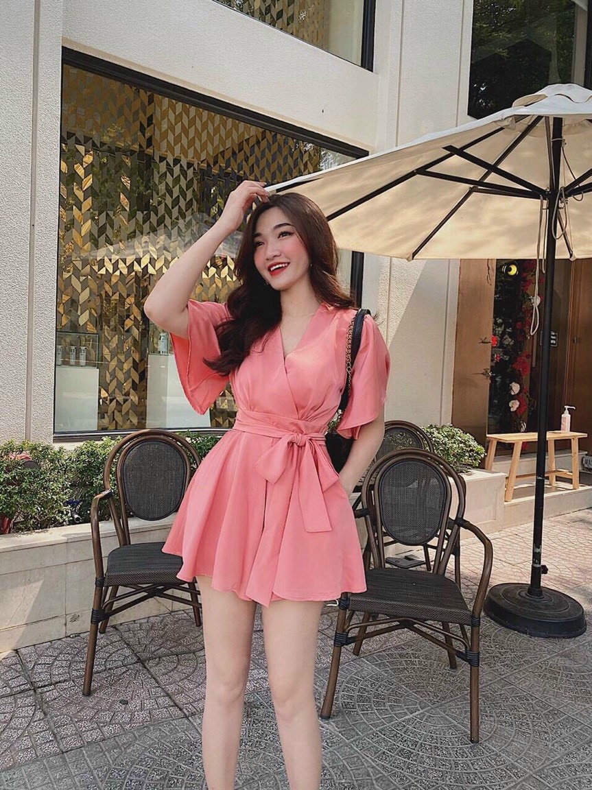 Đầm nữ bèo cột nơ xinh xắn đáng yêu