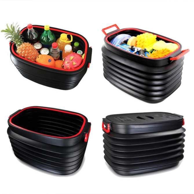 Thùng đựng đồ cho ô tô xe máy du lịch gấp gọn co giãn có nắp tiện lợi 40 Lít thùng đựng đồ co giãn cho ôtô thùng đựng đồ cốp xe ôtô