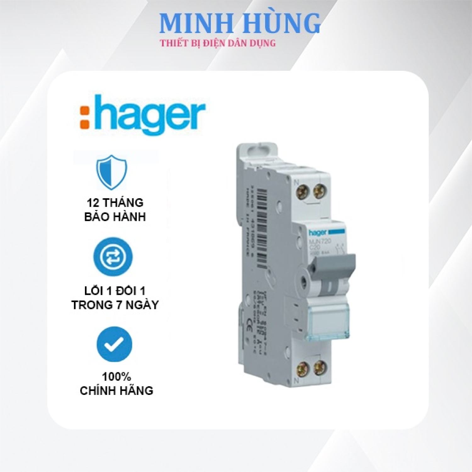 Át tép 1p mcb hager - cầu dao tự động