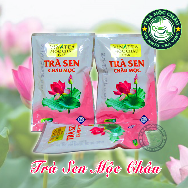 2 gói trà sen mộc châu gói 25gr - trà xanh ướp hương sen - trà mộc châu đặc sản