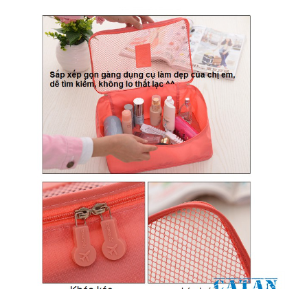 Set 6 Túi Đựng Đồ Du Lịch size lớn, túi sắp xếp quần áo đồ dùng gọn gàng trong vali Chống Thấm