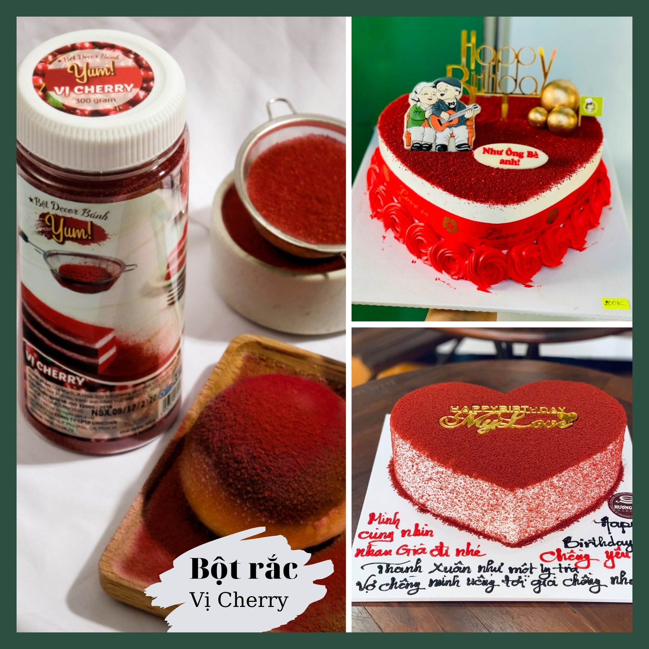 Bột rắc vị CHERRY -nguyên liệu trang trí bánh kem- Đồng Tiến Việt Nam