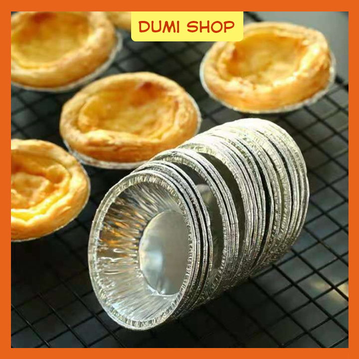 Set 100 Đế Cốc Chén Giấy Bạc Lót Khuôn Nướng Bánh Tart Trứng - Dumi Shop