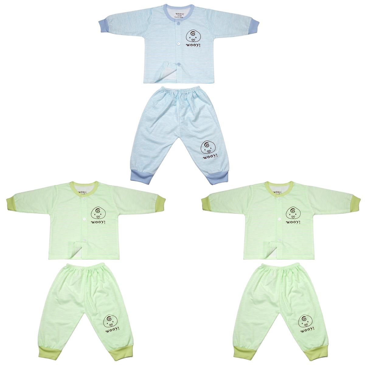 Combo 3 Bộ quần áo dài tay cotton thu đông kẻ cho bé trai ,bé gái từ 3-14kg 3BDK Booba.shop