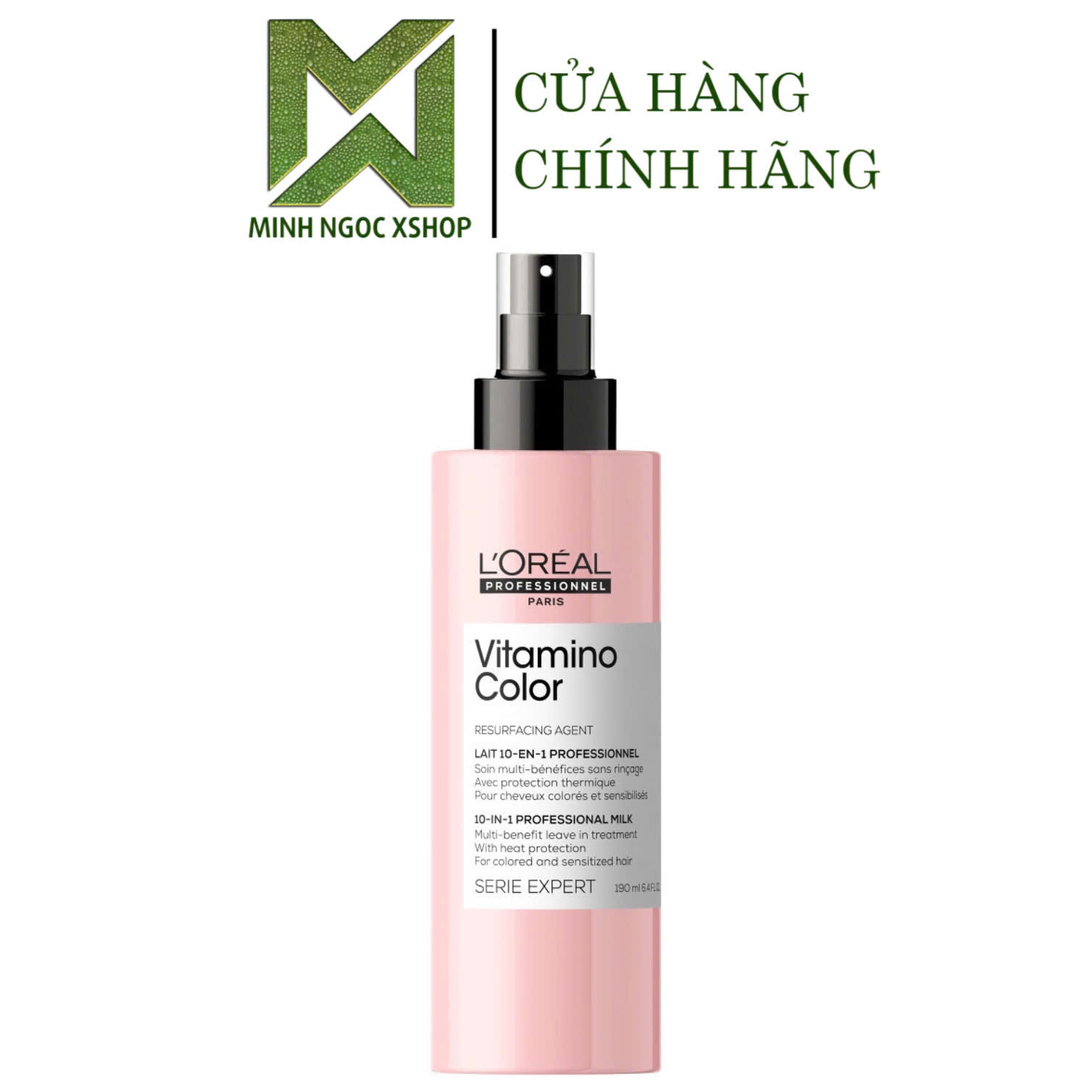 Xịt dưỡng tóc 10 trong 1 giúp phục hồi, chống nắng bảo vệ màu nhuộm L'Oréal - Loreal Vitamino Color 190ML Chính hãng