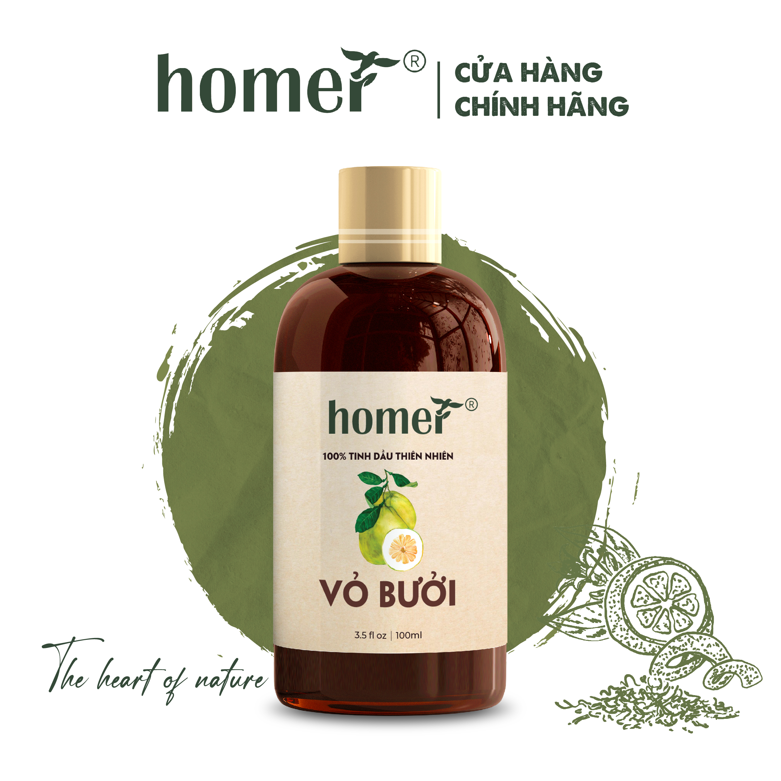 Tinh dầu Vỏ Bưởi Mỹ nguyên chất 20ml/100ml HOMER hữu cơ Organic FDA Hoa Kỳ, Mã Số 79227 kích thích mọc tóc giảm gàu/ Sả Chanh/ Bạc Hà/ Oải hương/ Quế/ Cam/ Hoa Lài/ Quýt/ Tràm Huế/ Hoa Hồng/ Lavender/ Ngọc Lan Tây/ Tràm Trà/ Sả Java