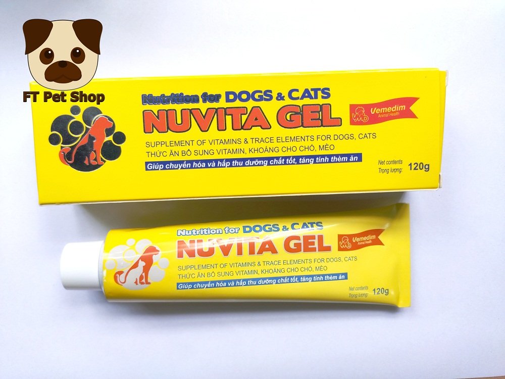 Gel Thức Ăn Dinh Dưỡng Cho Chó Mèo Giúp Ăn Ngon Khỏe Mạnh Nuvita Gel Tuýp Nhôm 120gam