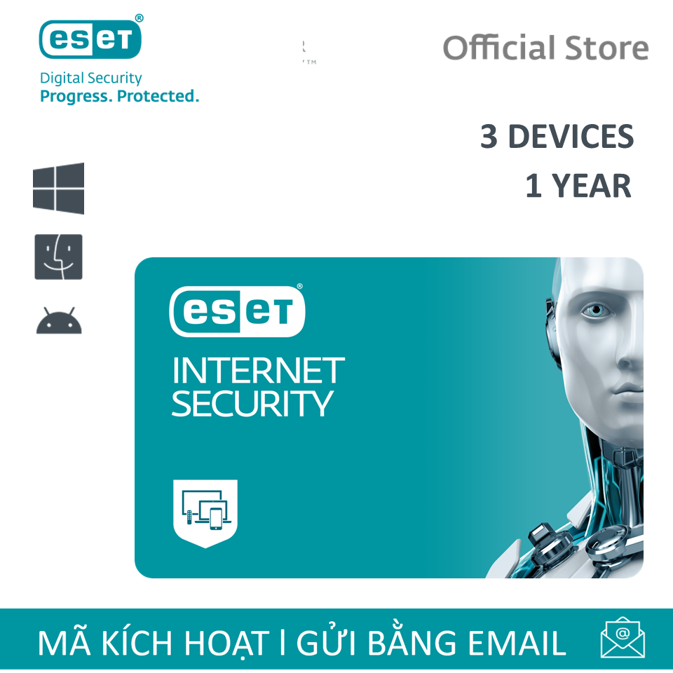 Phần mềm diệt virus ESET Internet Security/ESET Home Security Essential - 3 Người dùng 1 Năm - Bảo vệ mạnh mẽ, an toàn duyệt web -  Xuất xứ từ Châu Âu