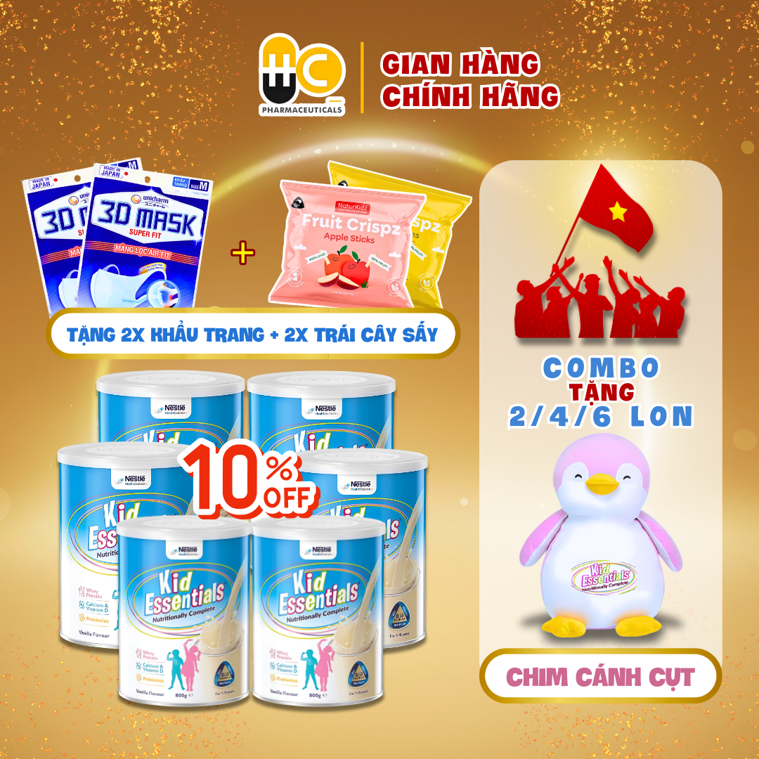 Combo 6 lon Sữa Bột Kid Essentials Úc mẫu mới cho trẻ biếng ăn, chậm tăng cân Nestle Health Science 800g NHẬP KHẨU CHÍNH HÃNG