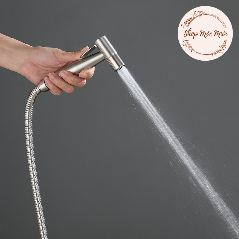 Vòi xịt vệ sinh inox, bộ xịt rửa inox 304, xịt vệ sinh tăng áp chất liệu sus 304
