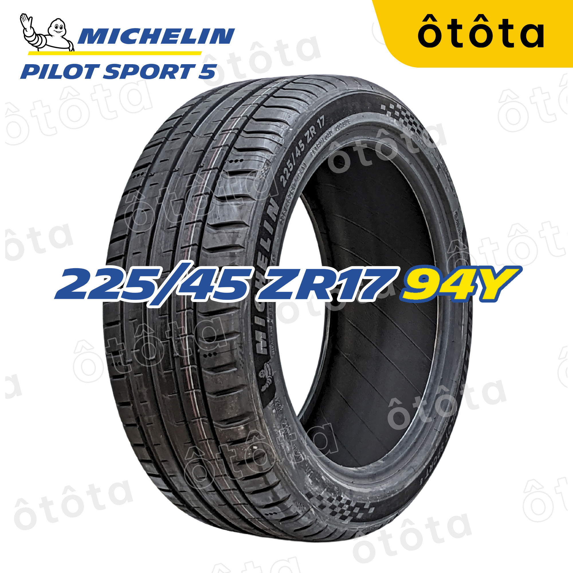 Lốp ô tô Michelin 225/45 ZR17 Pilot Sport 5 – 94Y – Chính Hãng BH 6 năm (225/45ZR17, 225 45 ZR17)