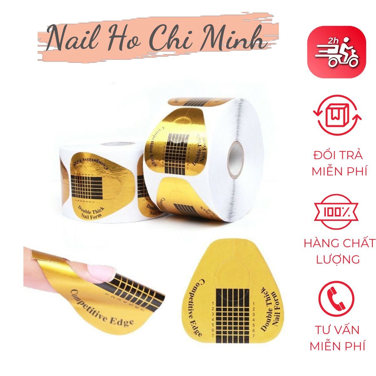 Giấy nối móng bằng cách tạo phom - khuôn giấy nối móng size lớn