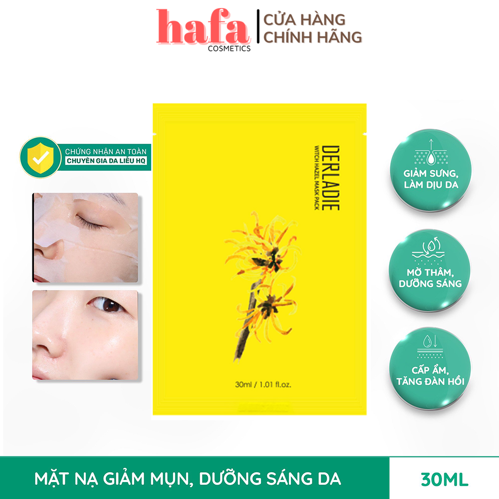 Mặt Nạ Giảm Mụn, Mờ Thâm, Dưỡng Trắng Da Derladie Witch Hazel Mask Pack 30ml