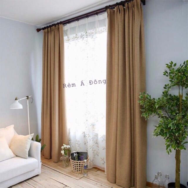 Rèm vải thô cực mềm tay, cản nắng 90%, có sẵn