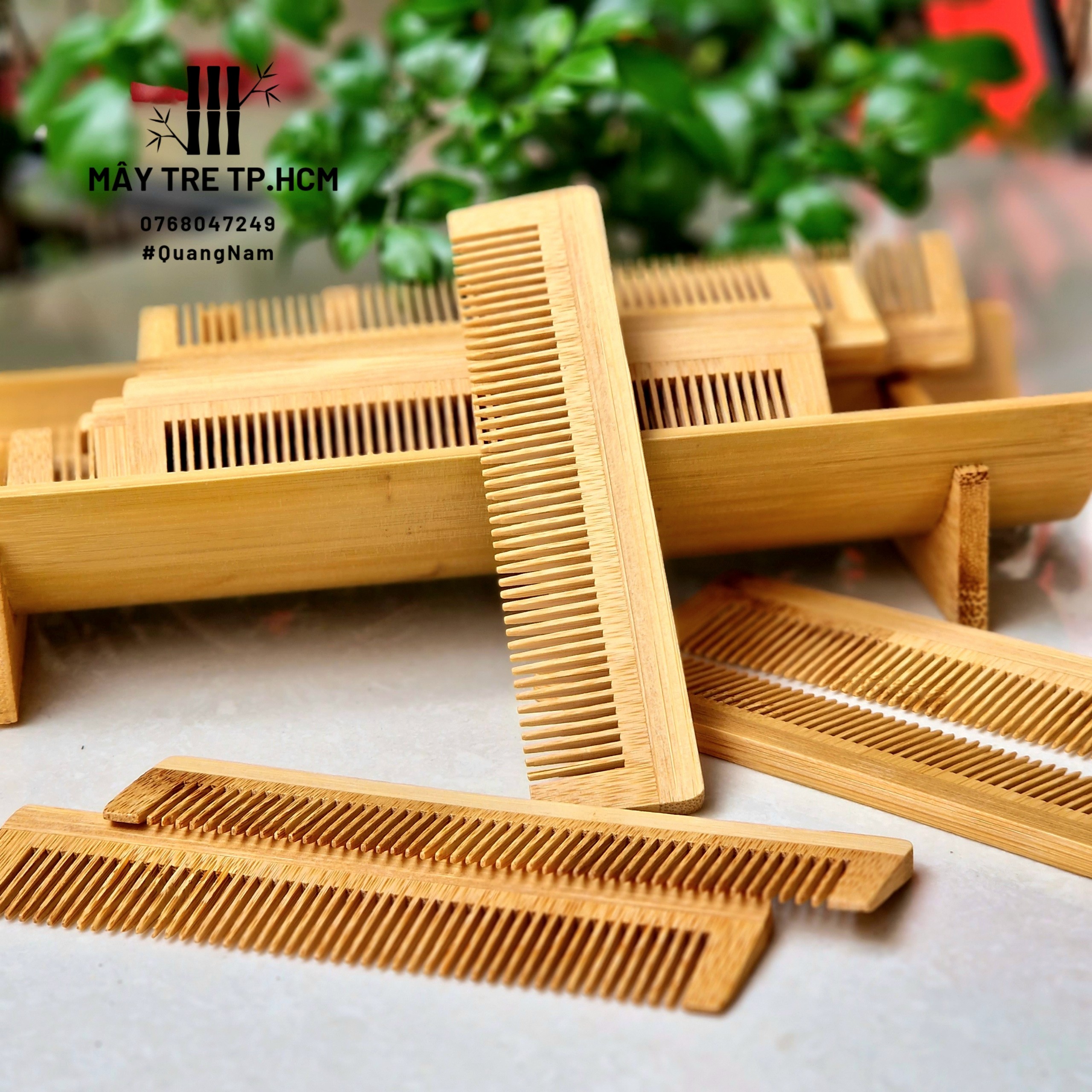 Lược tre bỏ túi - Lược chải đầu mini gọn tiện lợi - Lược dùng trong khách sạn