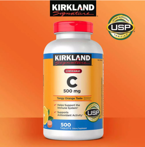 Kẹo ngậm bổ sung Vitamin C 500mg Kirkland 500 viên của Mỹ
