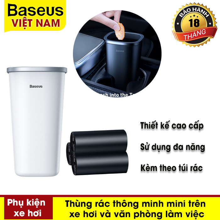 Thùng rác mini đa năng sử dụng trên xe ô tô, văn phòng, bàn làm việc ( Có 90 túi đựng tiện dụng đi kèm) dung tích 800 ml