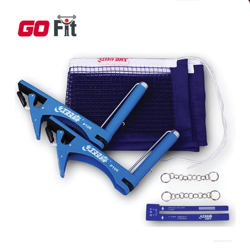 Lưới bóng bàn dhs p106, bộ cọc lưới bóng bàn go fit