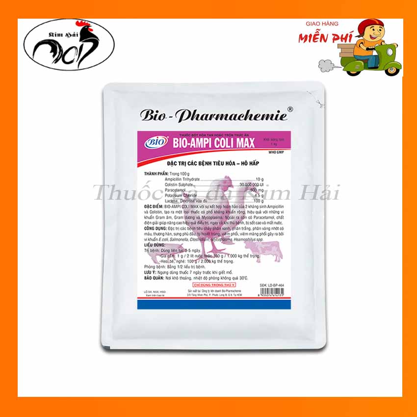 thuốc thú y-BIO AMPi coli max[gói 100 g]-Hỗ trợ các triệu chứng hô hấp,tiêu hóa cho gà tơ-gà con.