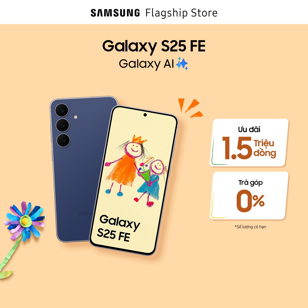 Điện Thoại Samsung Galaxy S25 FE (8/128GB), Concert Camera 50MP, Pin bền bỉ, Trợ thủ AI thông minh
