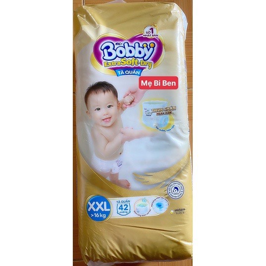 Tã quần cao cấp Bobby Extra Soft Dry Size XXL42 miếng cho bé trên 16kg