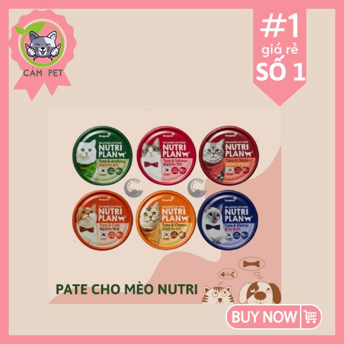 Pate đóng hộp Nutri Plan 160gr cho mèo biếng ăn - Pate Thú Cưng