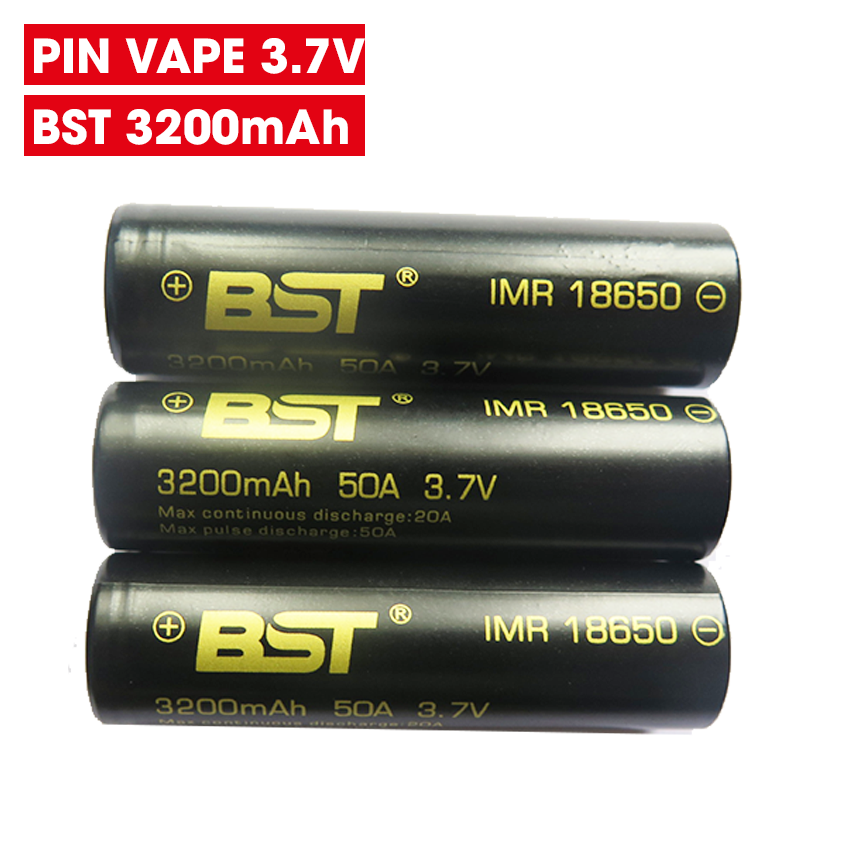 Cell pin sạc 3.7v 18650 BST dung lượng cao 3200mah dòng xả 50A (1 viên)