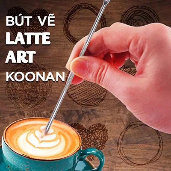 Bút vẽ latte art capuchino inox 304 đẹp cao cấp sáng bóng giá rẻ