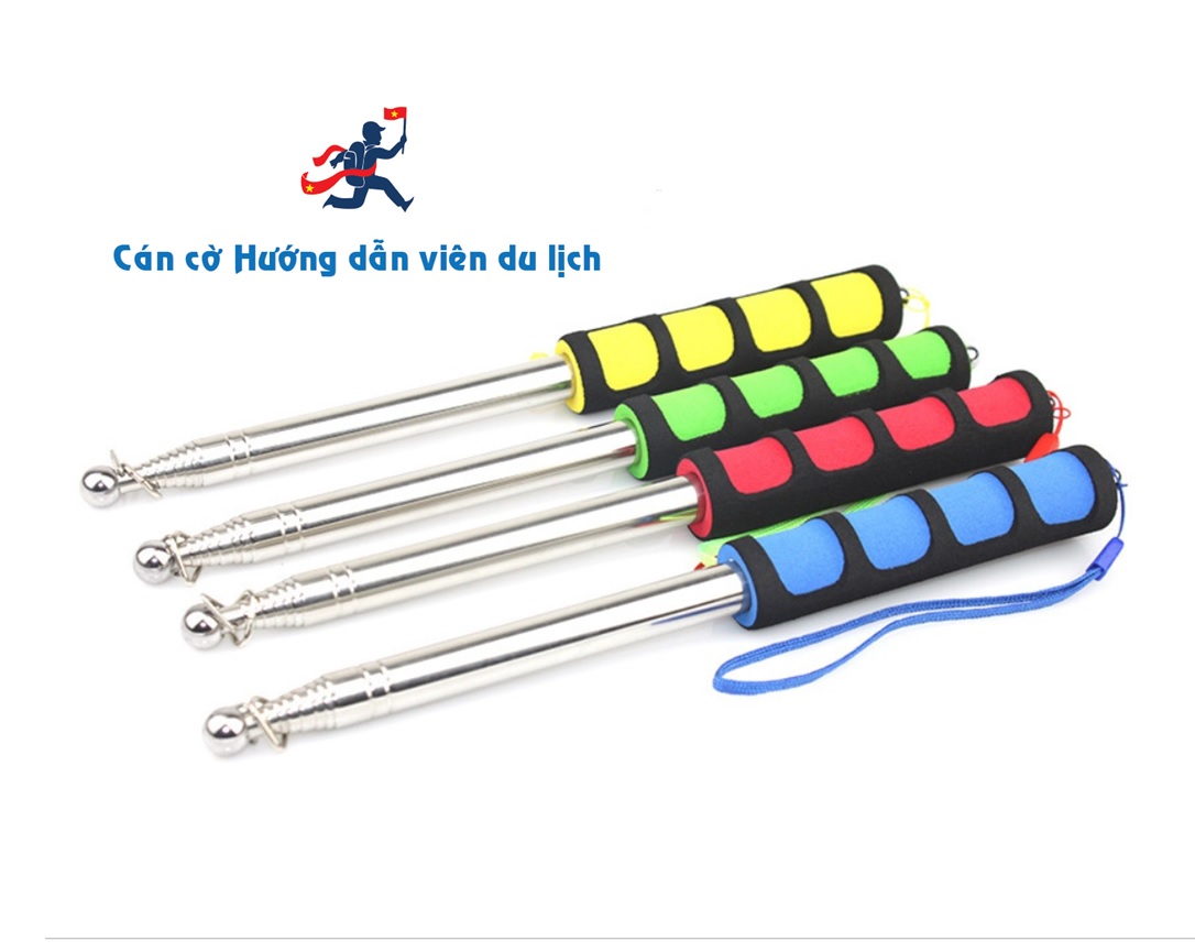 Combo 5 Cán cờ du lich, cán cờ inox dành cho hướng dẫn viên du lịch 2m tay xốp PT UTIHOME