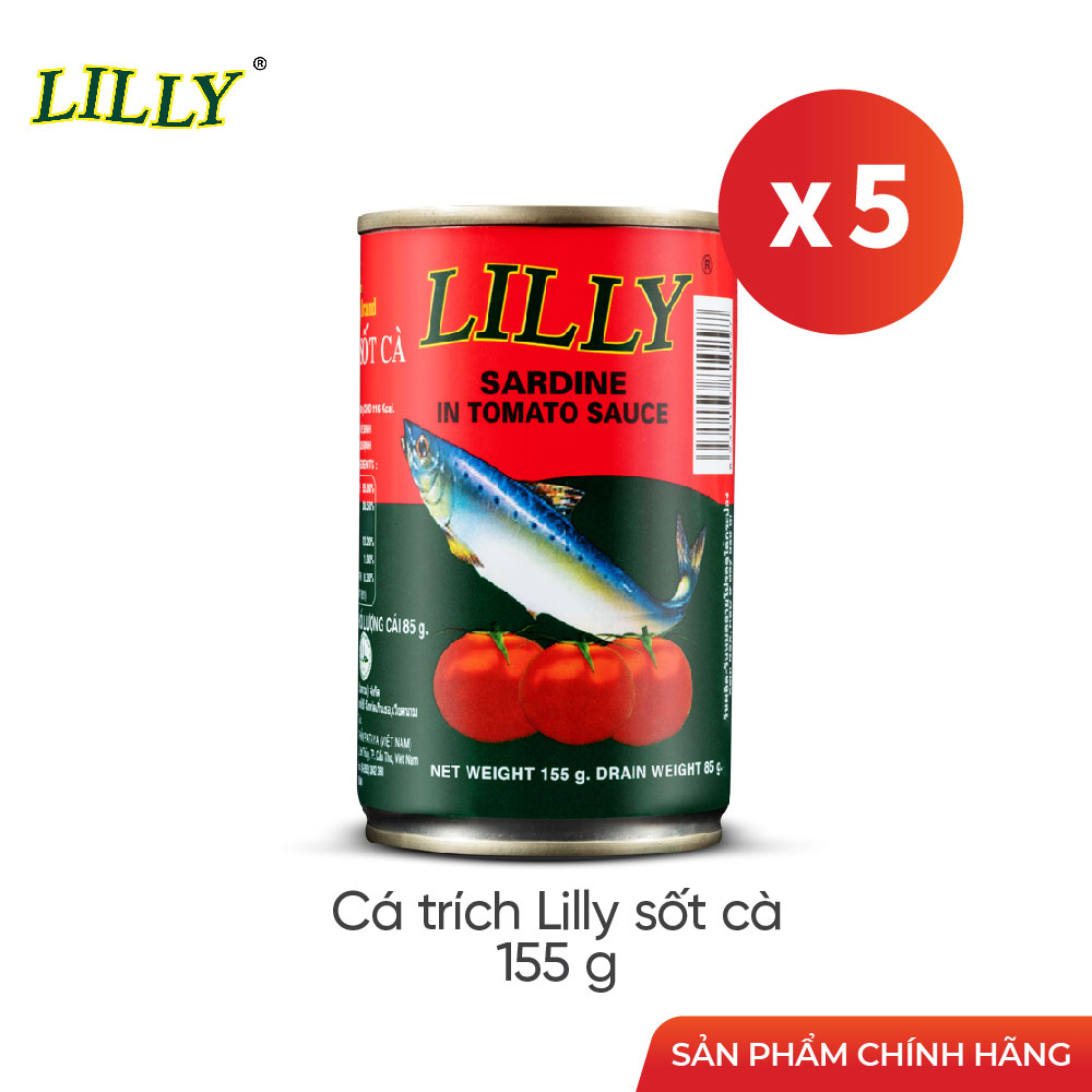 Combo 5 lon cá Trích Lilly sốt cà