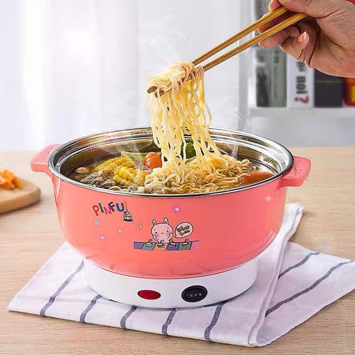 Nồi Lẩu Điện Đa Năng 24cm FJ-24D - lẩu điện đa năng inox nắp kính