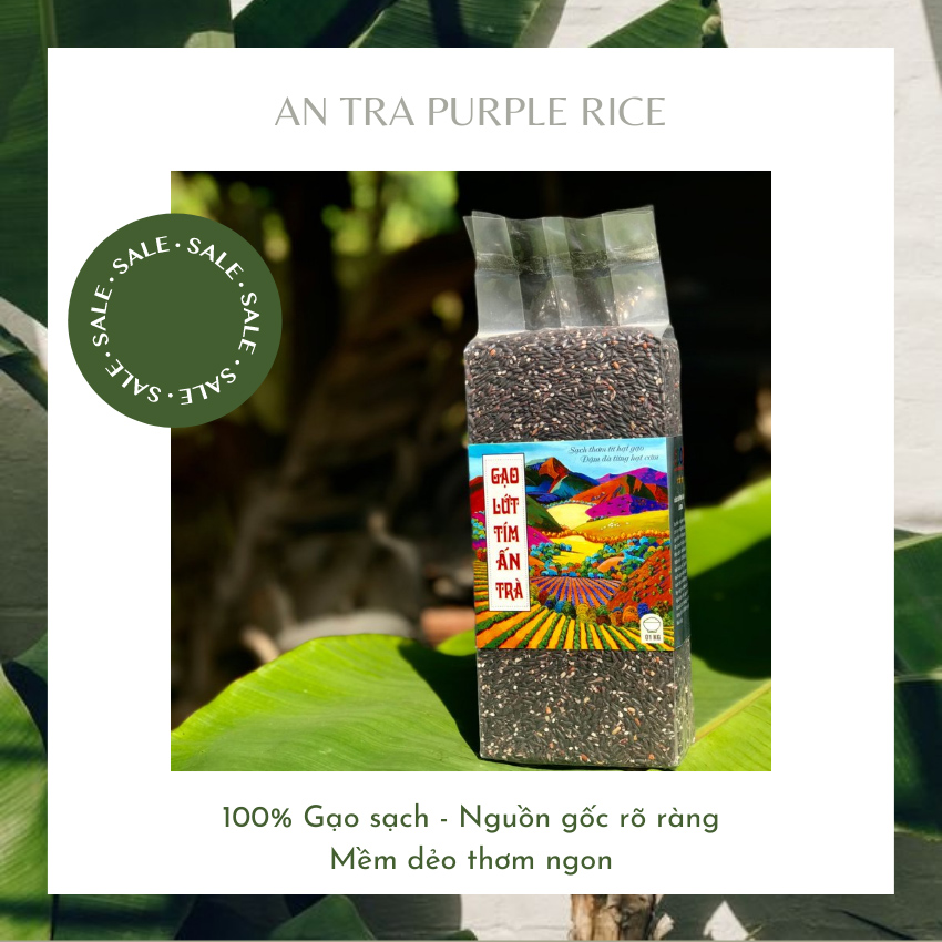 Gạo lứt Tím Ấn Trà 1kg-Mềm dẻo thơm ngon-Hỗ trợ tim mạch-Phòng ung thư-Eat clean
