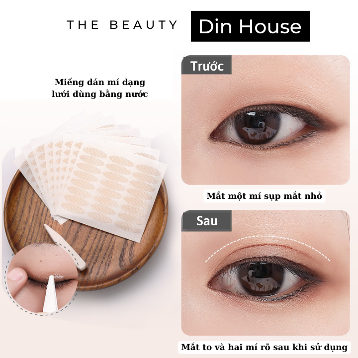 Miếng dán kích mí lưới tàng hình 624 miếng dán bằng nước set miếng dán mí siêu tự nhiên