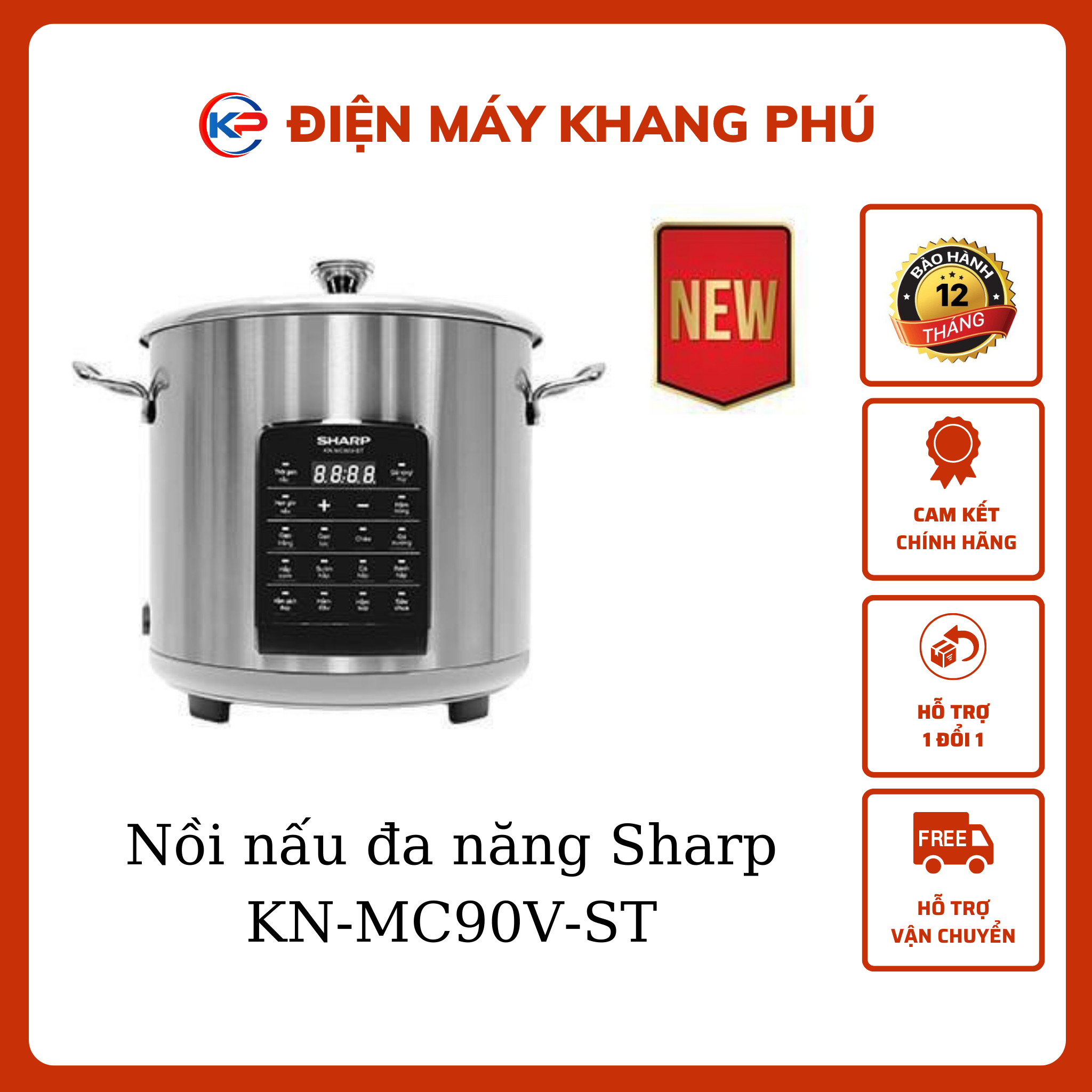 Nồi nấu đa năng sharp kn-mc90v-st - hàng chính hãng bảo hàng 12 tháng