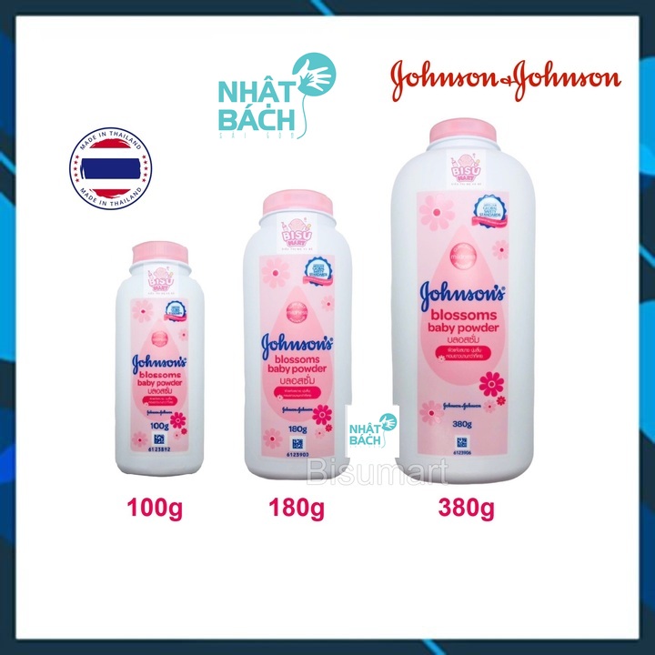 Phấn nắp nhồng Jonhson's, Phấn rôm sẩy cho bé 100g/180g/380g hàng thái lan
