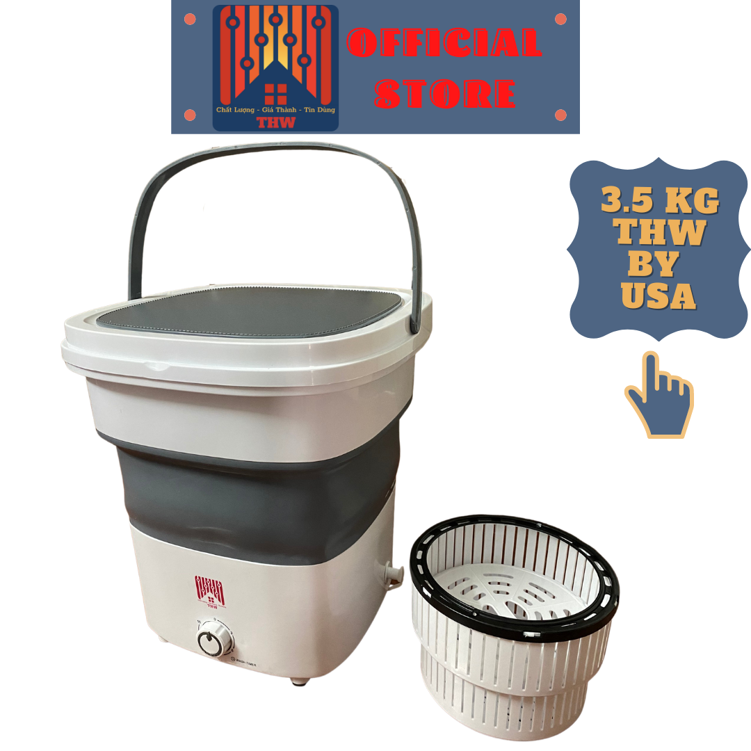 Máy giặt mini big size chính hãng THW công suất lớn 3.5 kg đồ giặt.Tia UV diệt khuần.Tạo Ozone làm sạch sâu.