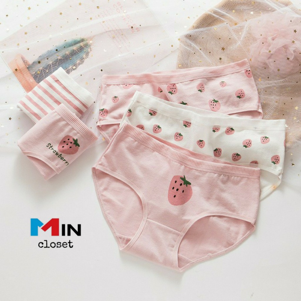 Quần lót nữ 💖 💖Quần lót Dâu tây siêu dễ thương - Mincloset