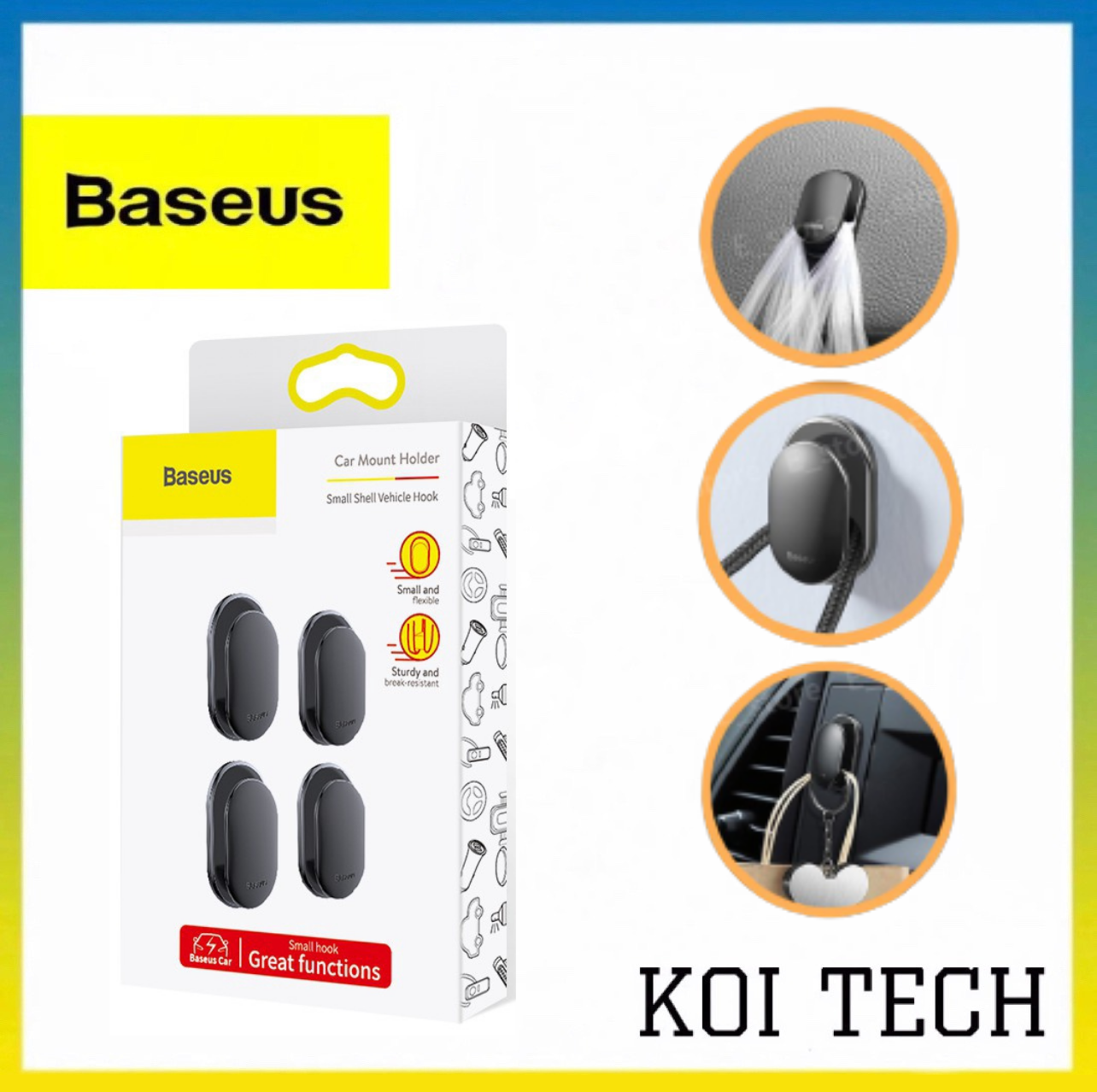 Móc treo oto xe hơi đa năng - Baseus móc treo đa năng trên xe hơi oto treo tủ đồ treo tường ... - KOITECH