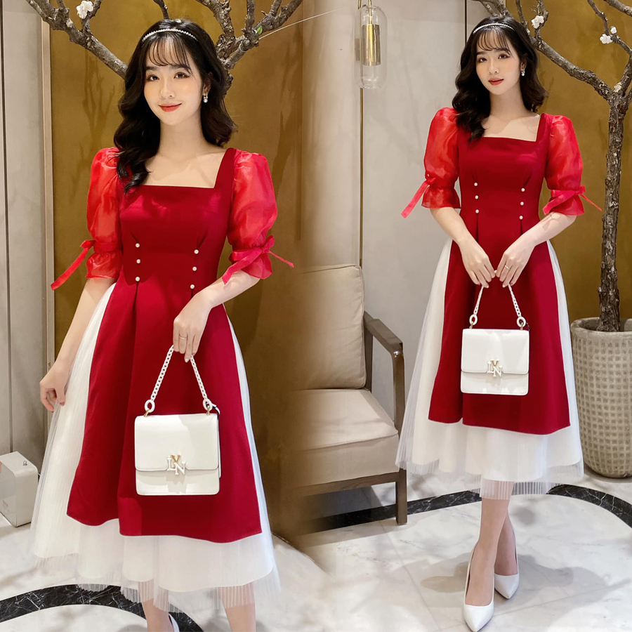 SET ÁO DÀI CÁCH TÂN CỔ VUÔNG TAY PHỒNG HOTTREND NĂM 2021