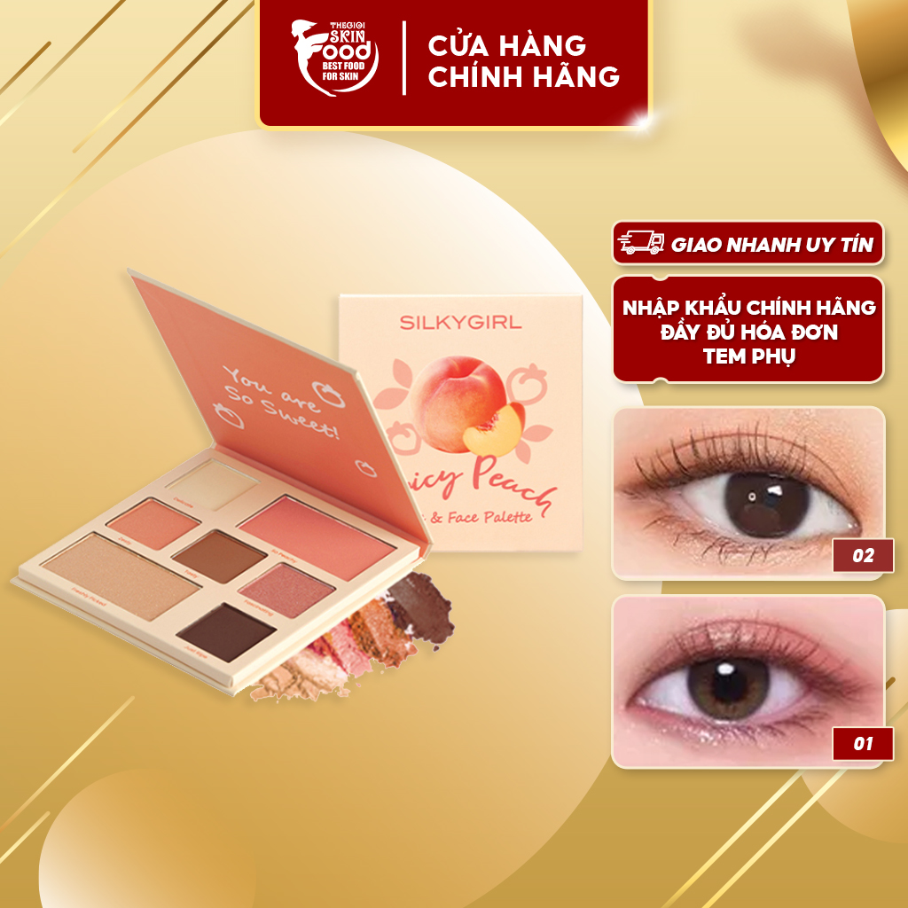 Bảng phấn mắt và má hồng đa năng 7 ô silkygirl eye & face palette 12.6g