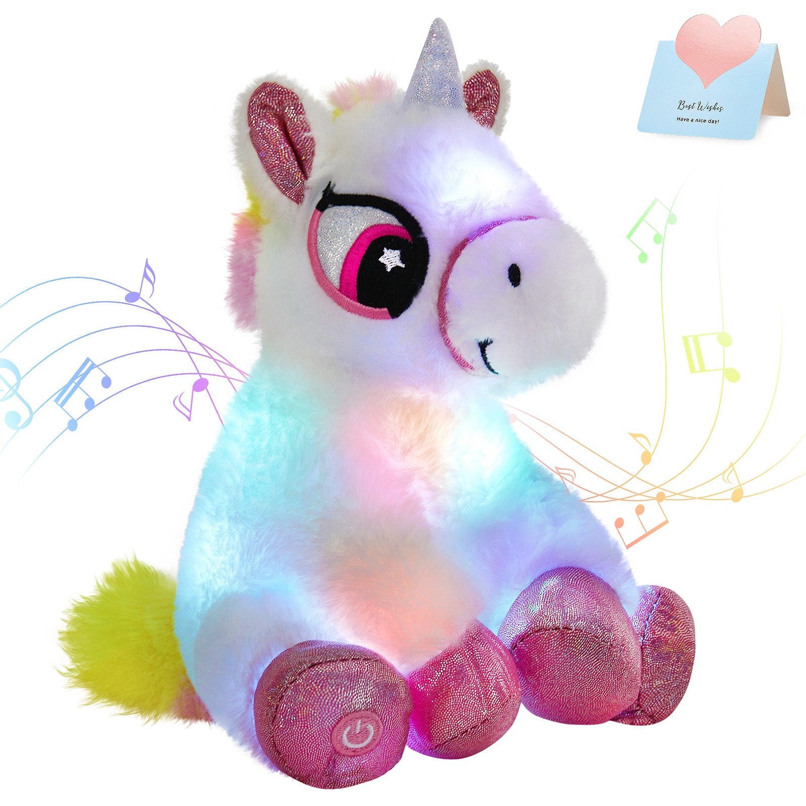 hot Unicorn Musical Stuffed Animals Birthday Festival Gifts for Glowing