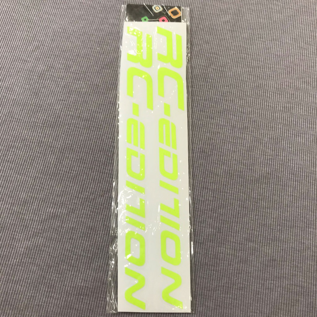 Cặp tem dán phuộc phản quang RC edition màu xanh chuối